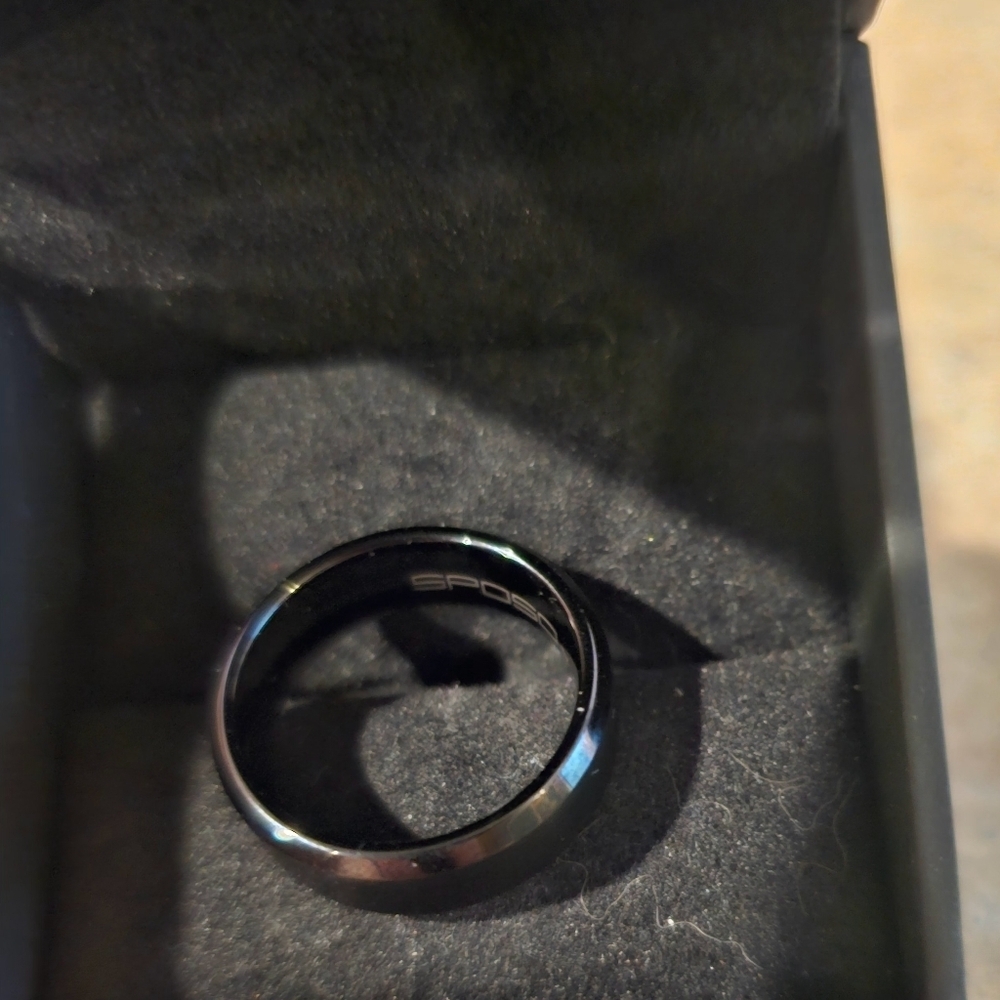 Mens new black tungsten wedding band - Picture 4 of 5